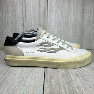 Straye Logan Flame White Beige Black Skateboarding Sneakers Shoes Mens Size 10.5